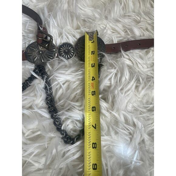 Ralph Lauren Collection Concho Belt S Leather Chain Western Brown Vintage Womens - Picture 5 of 10